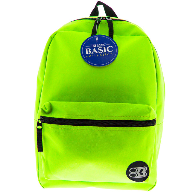 16" Basic Backpack, Lime Green