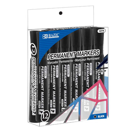 Permanent Markers Chisel Tip Desk Style, 12ct Black