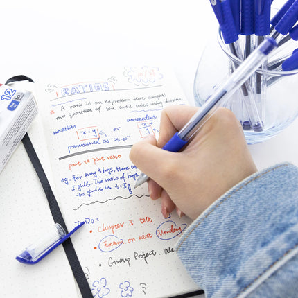 Essence Blue Gel Pen W/ Cushion Grip, 12ct