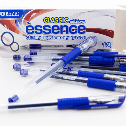 Essence Blue Gel Pen W/ Cushion Grip, 12ct