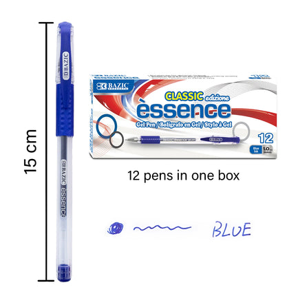 Essence Blue Gel Pen W/ Cushion Grip, 12ct