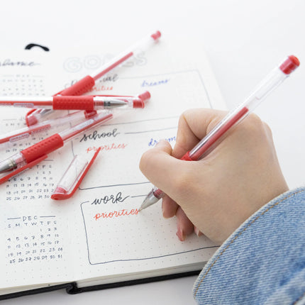 Essence Red Gel Pen W/ Cushion Grip, 12ct