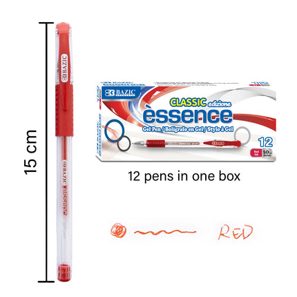 Essence Red Gel Pen W/ Cushion Grip, 12ct