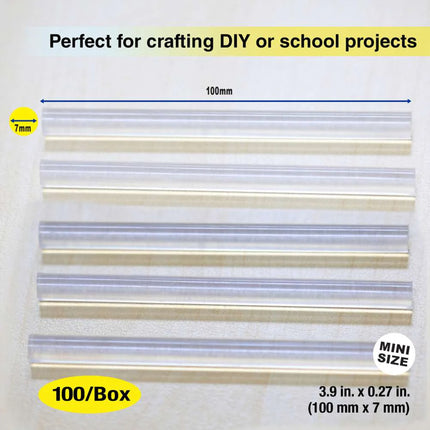 Dual Temp Mini Hot Glue Stick 100ct 3.9 X 0.27in