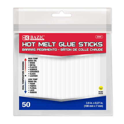 Dual Temp Mini Hot Glue Sticks 50ct 3.9 X 0.27in