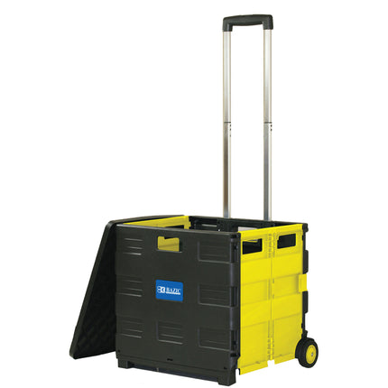 Folding Cart on Wheels w/Lid Cover, Yellow