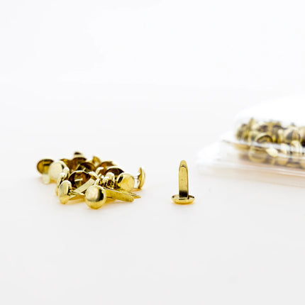Brass-plated Fasteners 100ct 0.5in