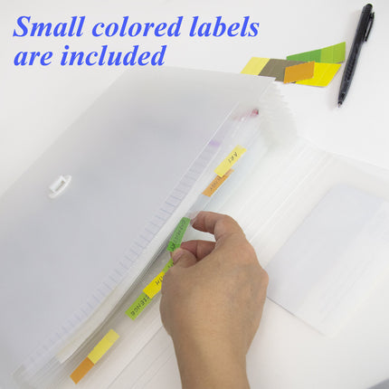 Translucent 13-Pocket Letter Size Poly Expanding File