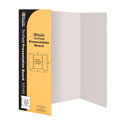 Tri-Fold Corrugated Presentation Board, 36" x 48", White, Pack of 24