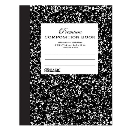 Premium College Ruled Comp Book Black Marble