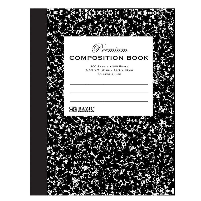 Premium College Ruled Comp Book Black Marble