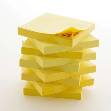 Yellow Stick On Notes, 3X3, 12ct 100 Sheets/pad