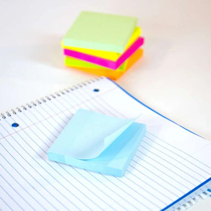 Pastel Assorted Stick On Notes, 3X3, 12ct 100 Sheets/pad