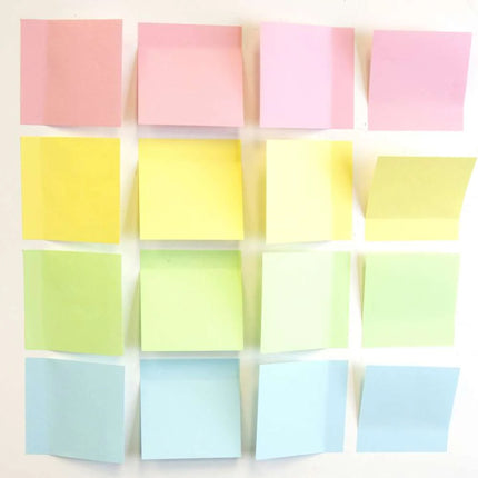 Pastel Assorted Stick On Notes, 3X3, 12ct 100 Sheets/pad