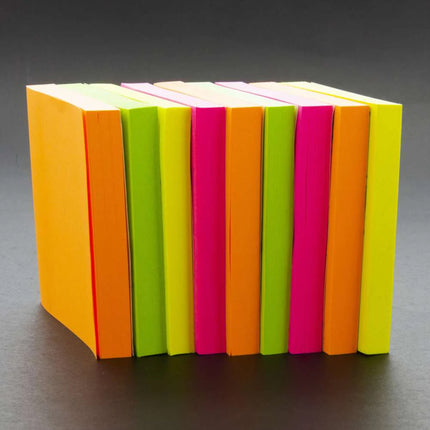 Neon Asst Stick On Notes 3X3, 12ct 100 Sheets/pad