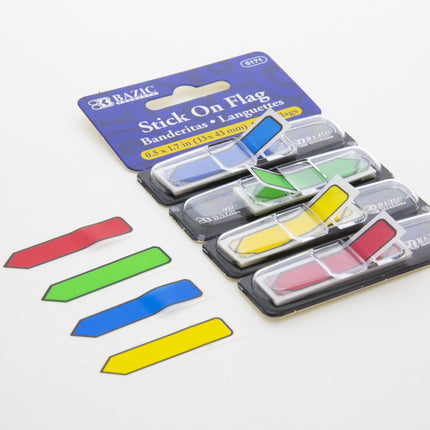 Neon Primary Color Printed Arrow Flags with Dispenser, 25 ct., 4/Pack
