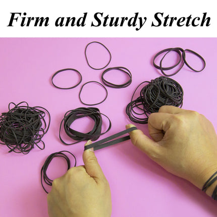 Rubber Bands, Assorted Sizes, Black, 2 oz./56.70 g