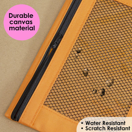 3-Ring Pencil Pouch with Mesh Window, Retro Pastel Colors, 1 Pouch
