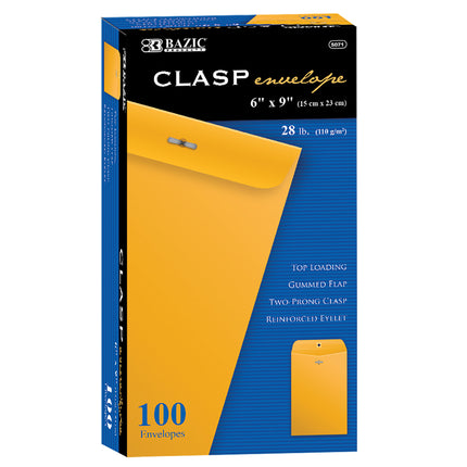 100ct Clasp Envelopes 6 X 9in