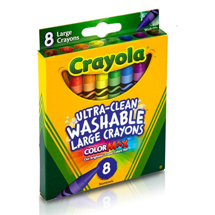 Ultra-Clean Washable Crayons, Large Size, 8 Colors