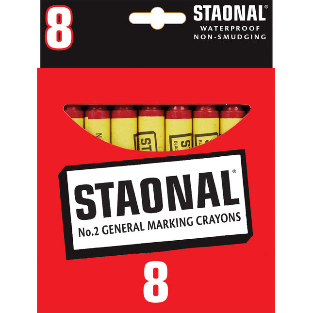 Staonal Red Marking Crayons 8/pk