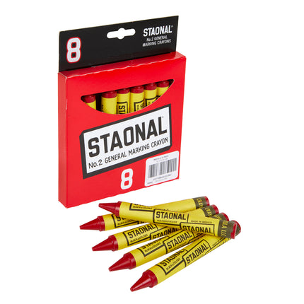 Staonal Red Marking Crayons 8/pk