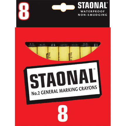 Staonal Black Marking Crayons 8/pk