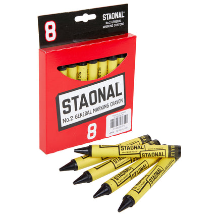 Staonal Black Marking Crayons 8/pk