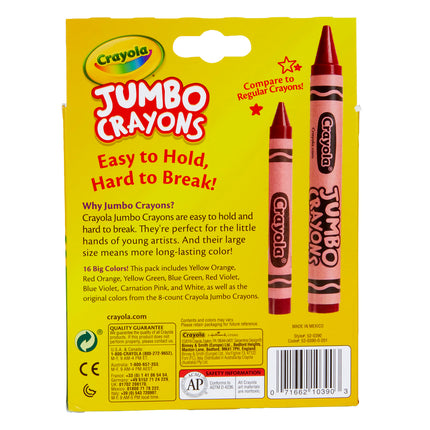 Jumbo Crayons, 16 Colors