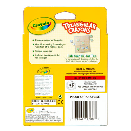 Triangular Anti-Roll Crayons, 8 Colors