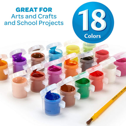Washable Kids Paint 18ct Paint Pots W/one Brush Classic & Bold