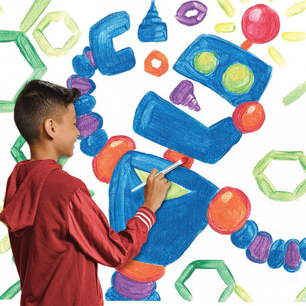 Washable Kids Paint 18ct Paint Pots W/one Brush Classic & Bold