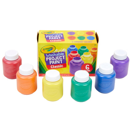 Washable Project Paint, Classic Colors, 6 Count
