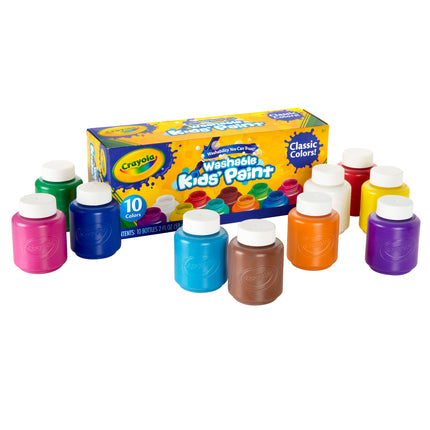 Washable Kid's Paint, Assorted Colors, Pack of 10