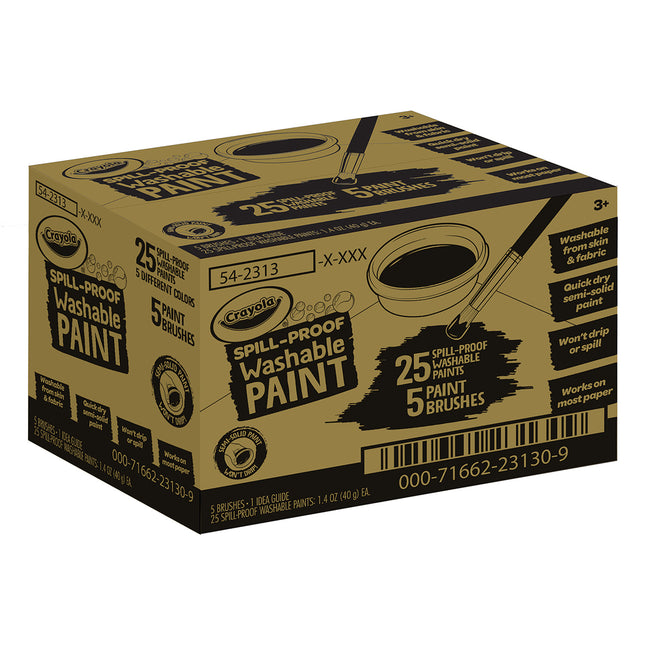 Spill Proof Washable Paints, Assorted Colors