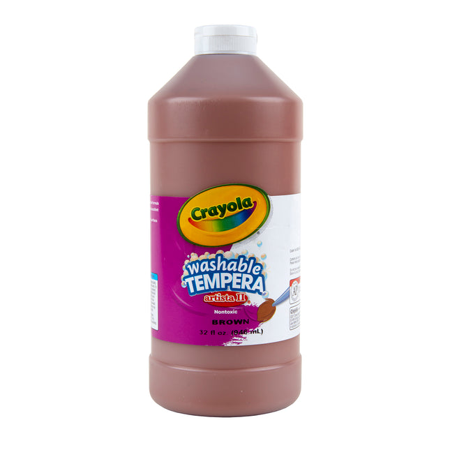 Washable Tempera Paint, Brown, 32 oz, Artista II