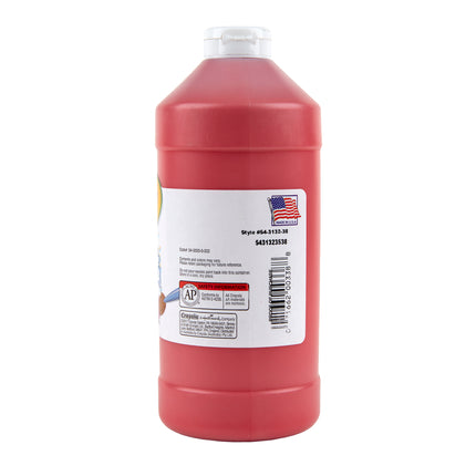 Washable Tempera Paint, Red, 32 oz, Artista II