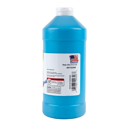 Washable Tempera Paint, Turquoise, 32 oz, Artista II