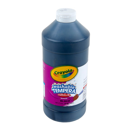 Washable Tempera Paint, Black, 32 oz, Artista II
