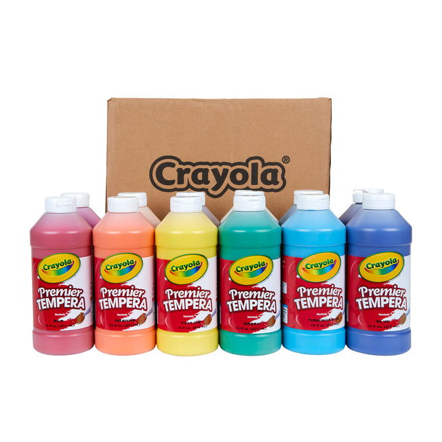 Tempera Paint, Assorted Colors, 16 oz, Premier