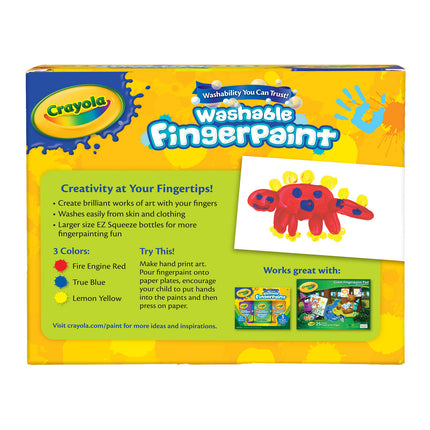 Washable Fingerpaint, Bold Colors, 3 Count