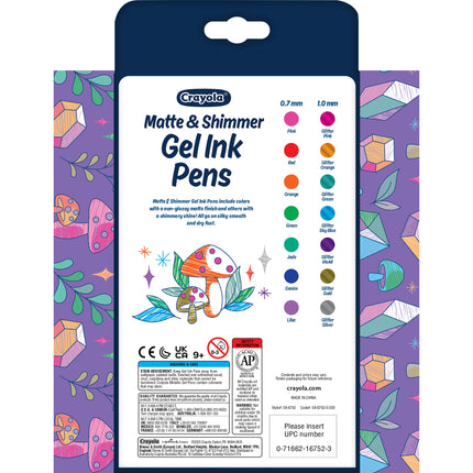Matte & Shimmer Gel Ink Markers, Pack of 14