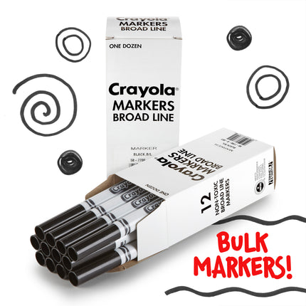 Black Bulk Marker Conical Tip 12pk