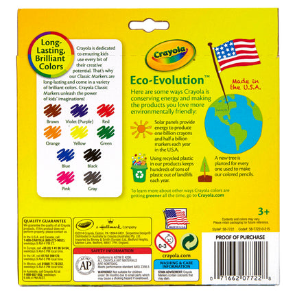 Broad Line Markers, Classic Colors, Pack of 10