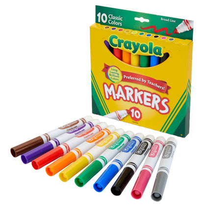 Broad Line Markers, Classic Colors, Pack of 10