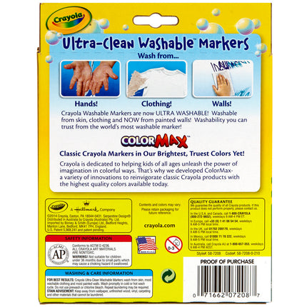 Ultra-Clean Washable Markers, Wedge Tip, 8 Count