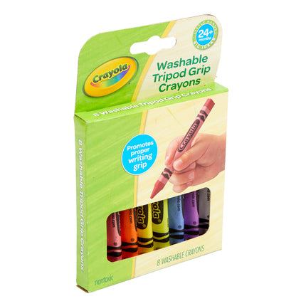 Tripod Grip Washable Crayons, 8ct