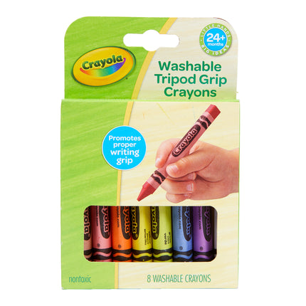 Tripod Grip Washable Crayons, 8ct