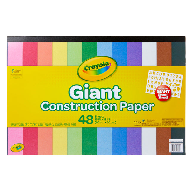 Giant Construction Paper Pad, 12x18