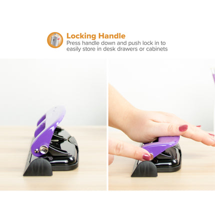 EZ Squeeze™ 3-Hole Punch, 12 Sheets, Purple